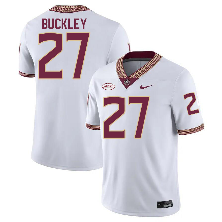 #27 Terrell Buckley Florida State Seminoles Jerseys Football Stitched-White - Click Image to Close